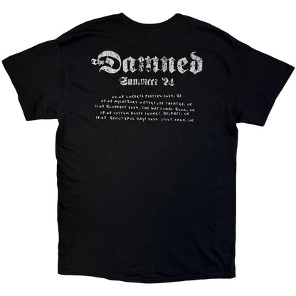 Black - Back - The Damned Unisex Adult EU Tour Summer 24 Distressed Logo Back Print T-Shirt
