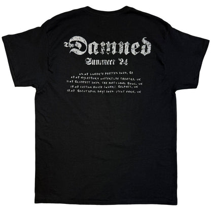 Black - Back - The Damned Unisex Adult EU Tour Summer 24 Band Photo Back Print T-Shirt