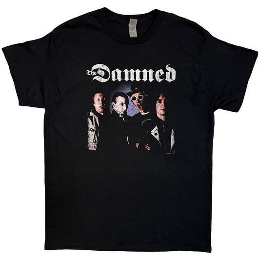 Black - Front - The Damned Unisex Adult EU Tour Summer 24 Band Photo Back Print T-Shirt