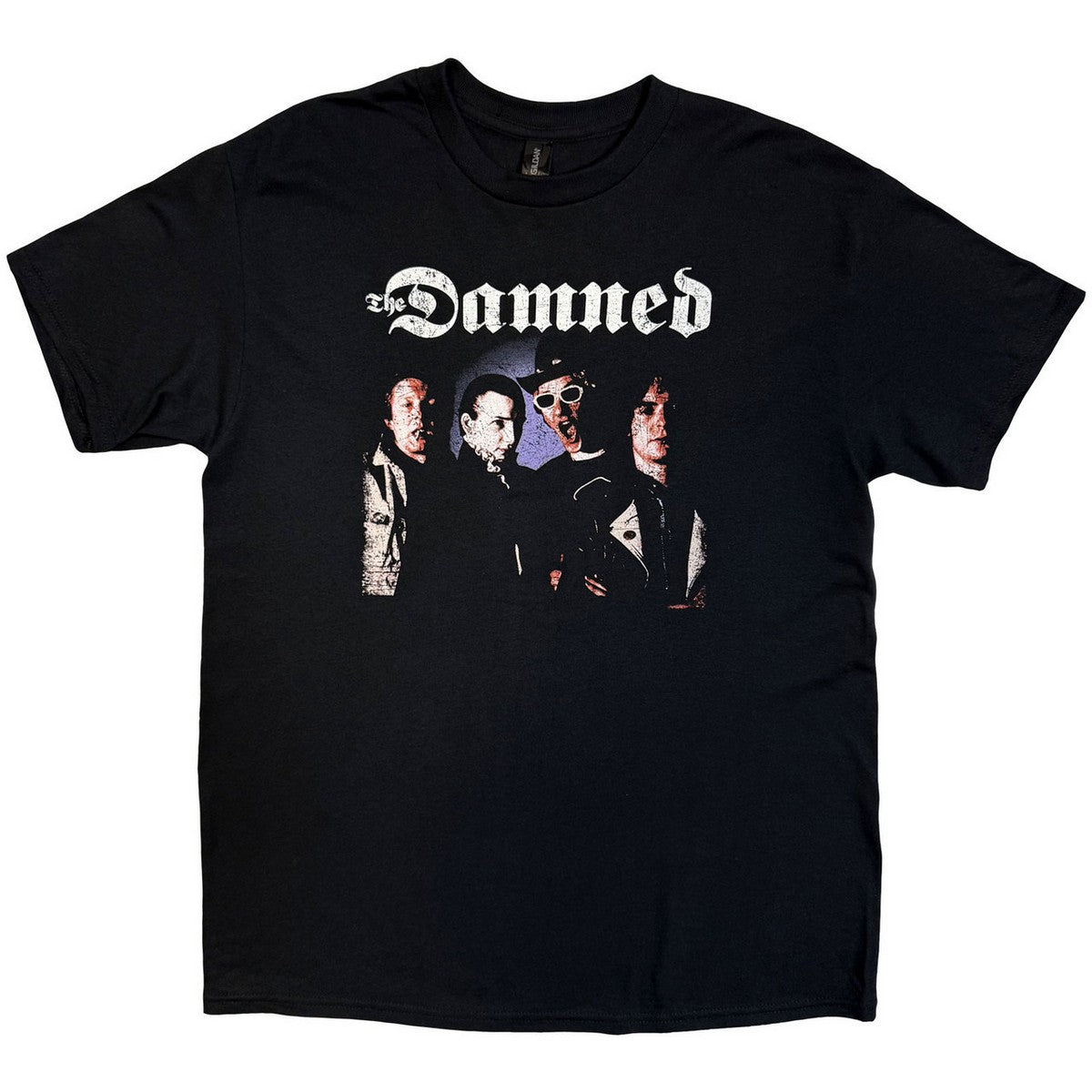 Black - Front - The Damned Unisex Adult UK & EU Tour 24 Band Photo Back Print T-Shirt