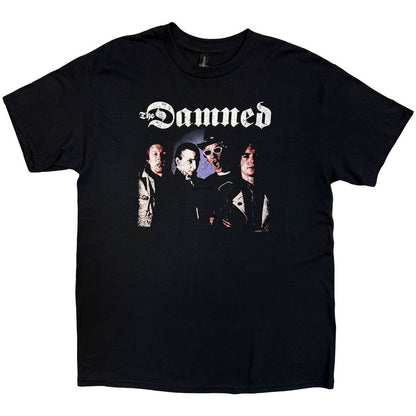 Black - Front - The Damned Unisex Adult UK & EU Tour 24 Band Photo Back Print T-Shirt
