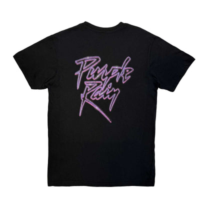 Black - Back - Prince Unisex Adult Purple Rain Logo Outline T-Shirt