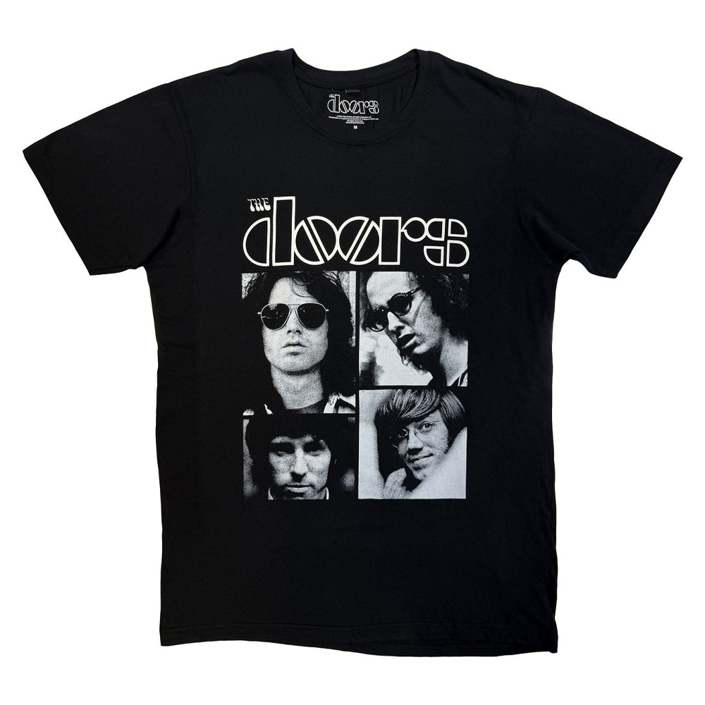 Black - Front - The Doors Unisex Adult Squares T-Shirt