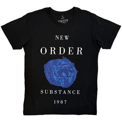 Black - Front - New Order Unisex Adult Substance 1987 T-Shirt