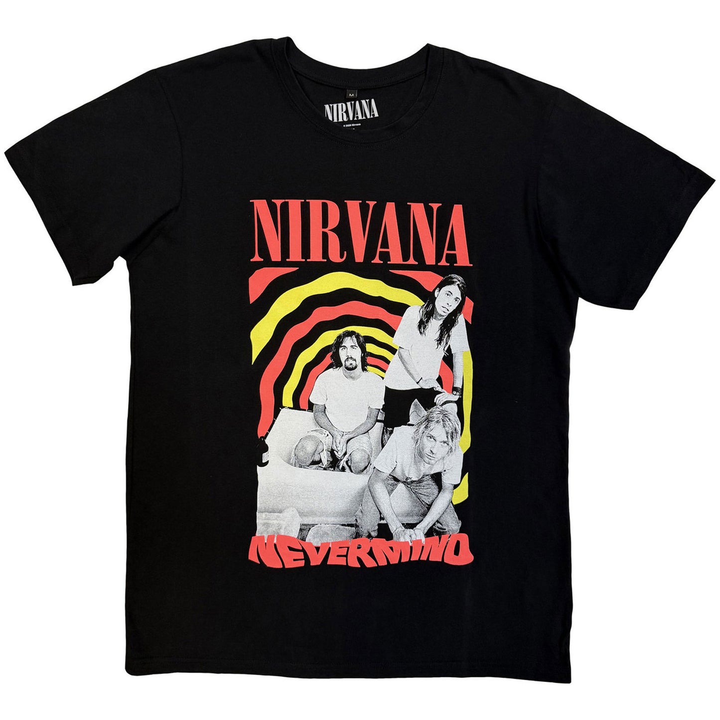 Black - Front - Nirvana Unisex Adult Nevermind Bath Tub T-Shirt