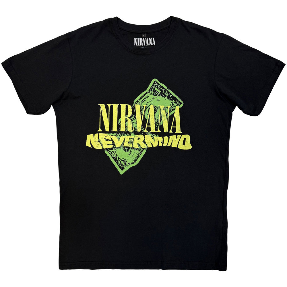 Black - Front - Nirvana Unisex Adult Nevermind Dollar T-Shirt
