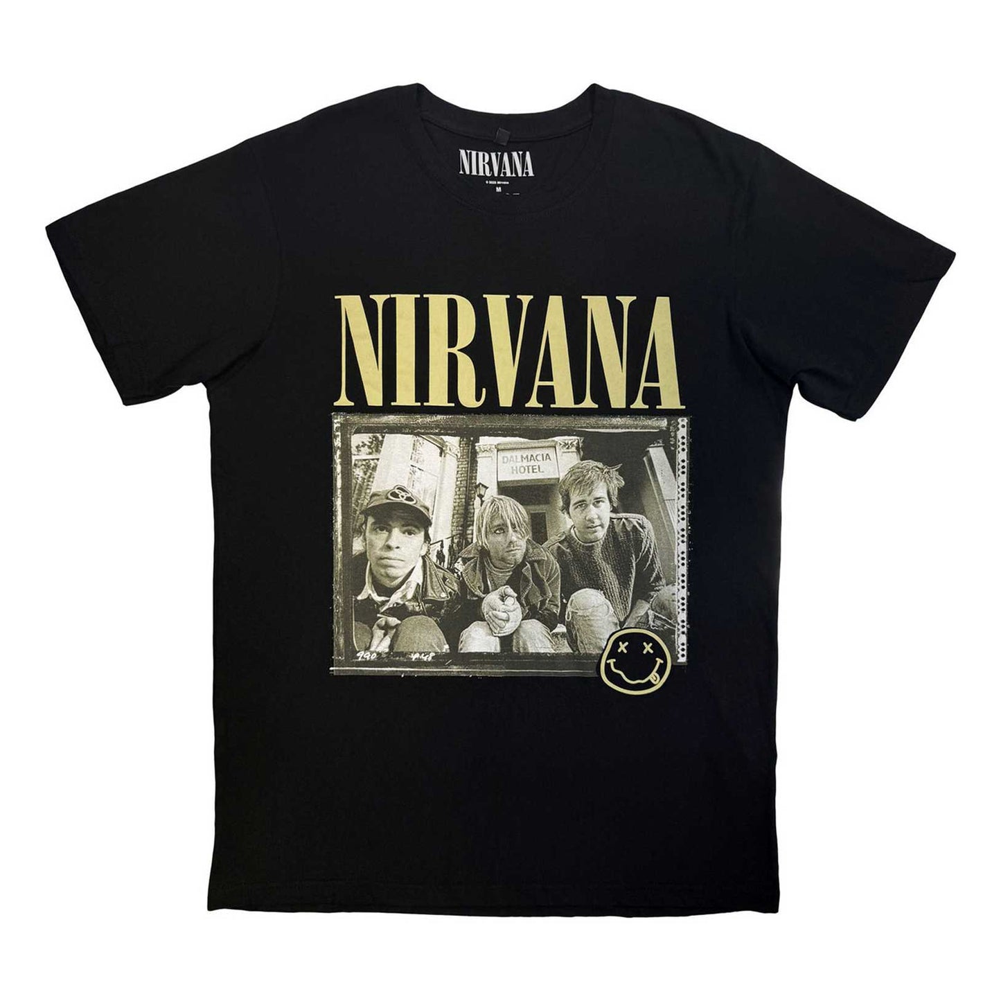 Black - Front - Nirvana Unisex Adult Nevermind ´91 Hotel Photo T-Shirt