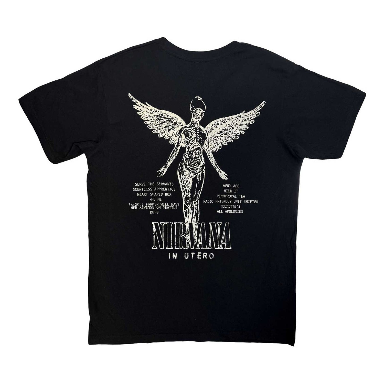 Black - Back - Nirvana Unisex Adult In Utero Tracklist T-Shirt