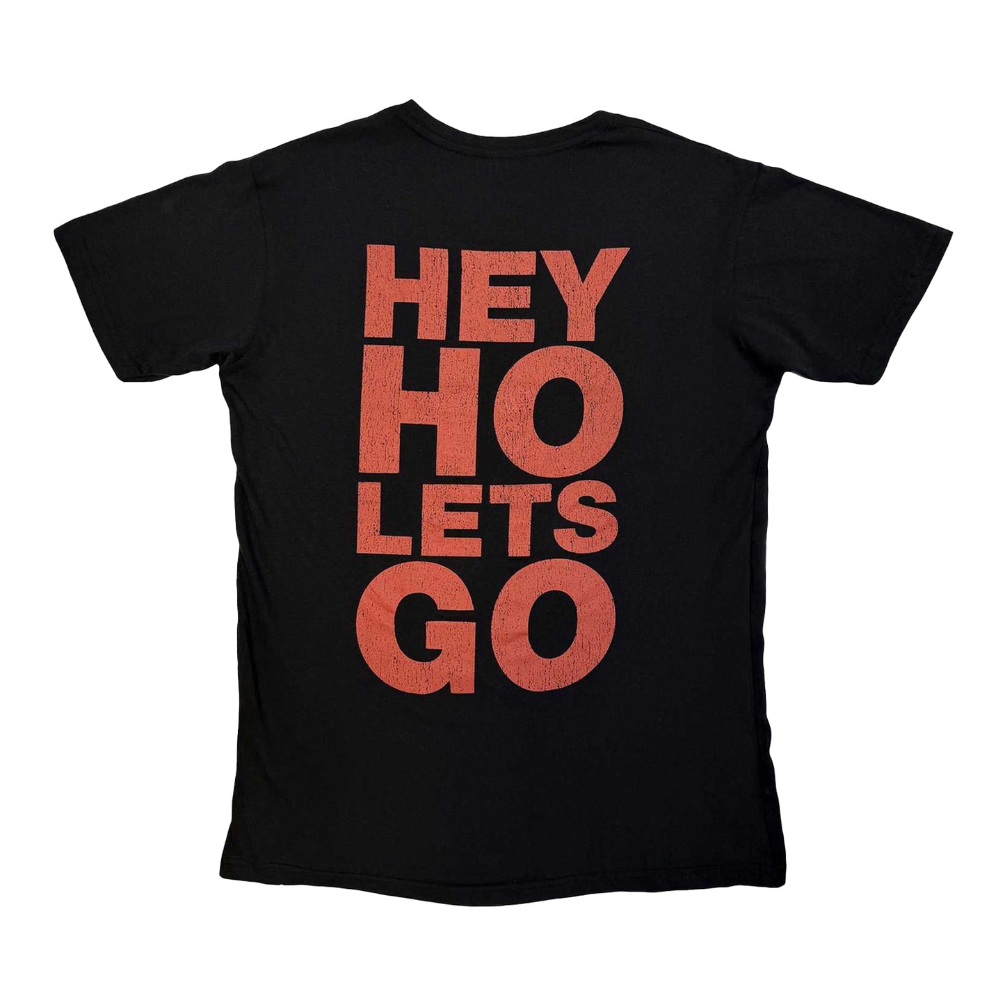 Black - Back - Ramones Unisex Adult Hey Ho Red Block Text T-Shirt