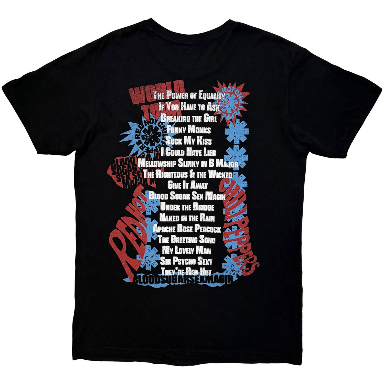 Black - Back - Red Hot Chili Peppers Unisex Adult Blood Sugar Sex Magik Tracklist T-Shirt