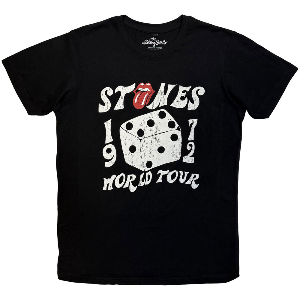 Black - Front - The Rolling Stones Unisex Adult Dice Tour ´72 T-Shirt