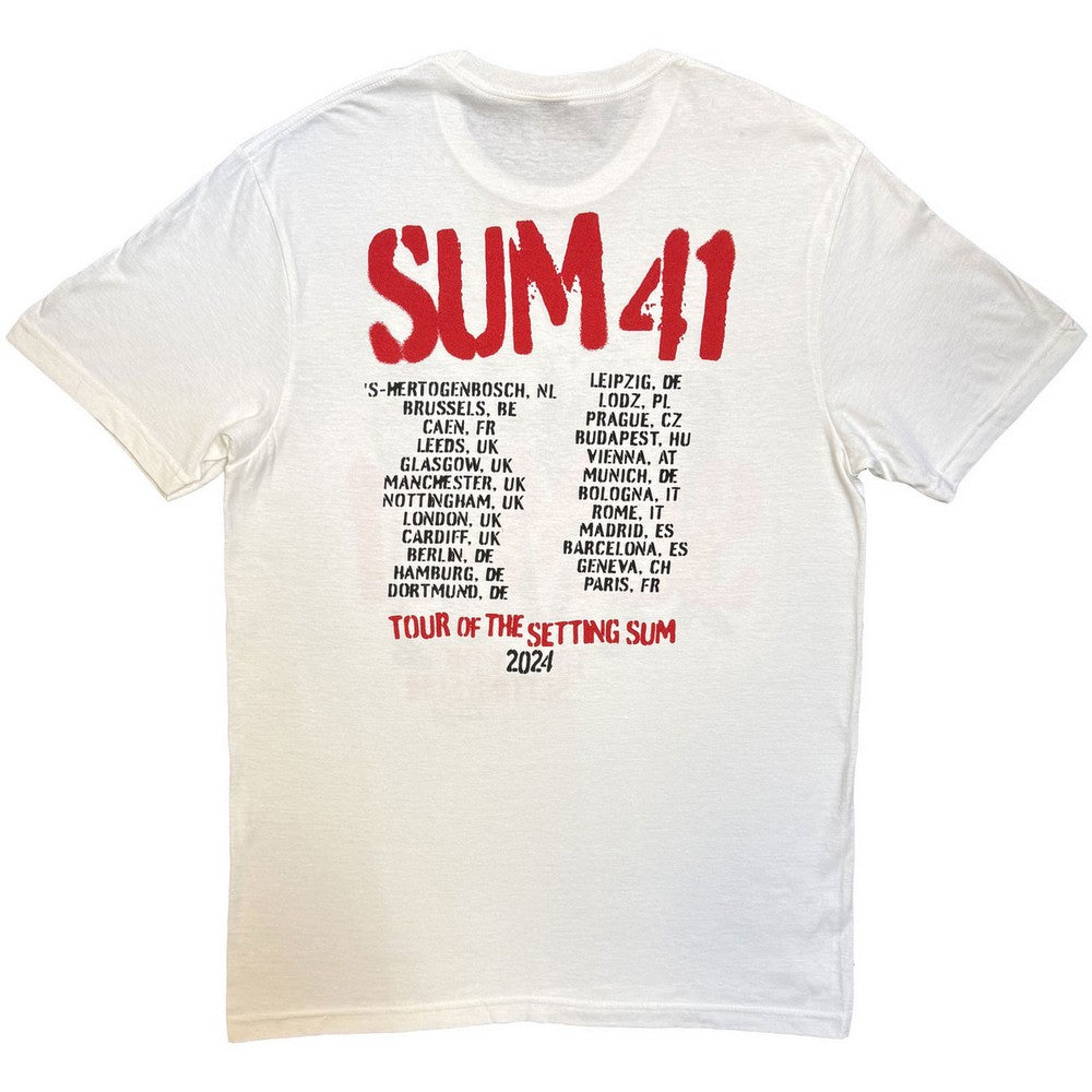 White - Back - Sum 41 Unisex Adult Tour ´24 Spray Paint Back Print T-Shirt
