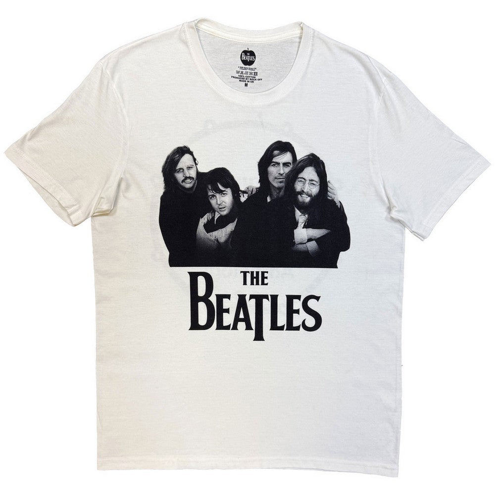 White - Front - The Beatles Unisex Adult Anthology Group Photo Back Print T-Shirt