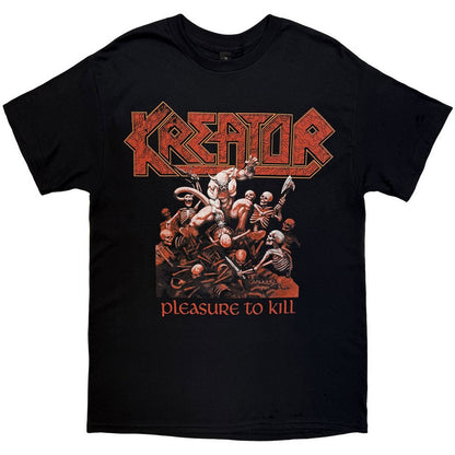 Black - Front - Kreator Unisex Adult Pleasure To Kill Back Print T-Shirt