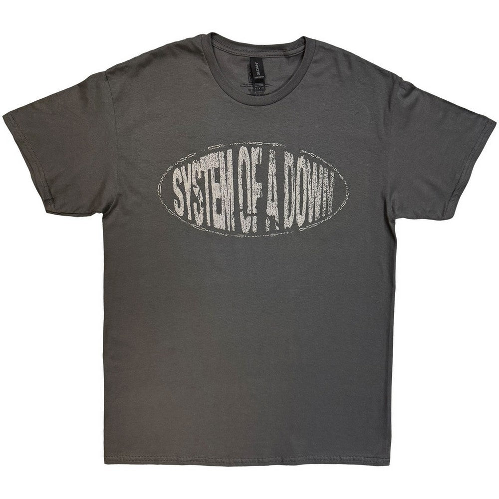 Charcoal Grey - Front - System Of A Down Unisex Adult Logo Stretch Stretch T-Shirt