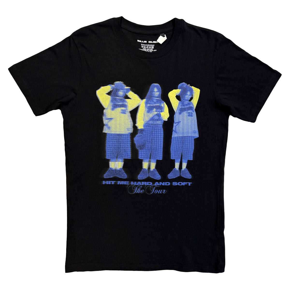 Black - Front - Billie Eilish Unisex Adult Blurred Stand T-Shirt