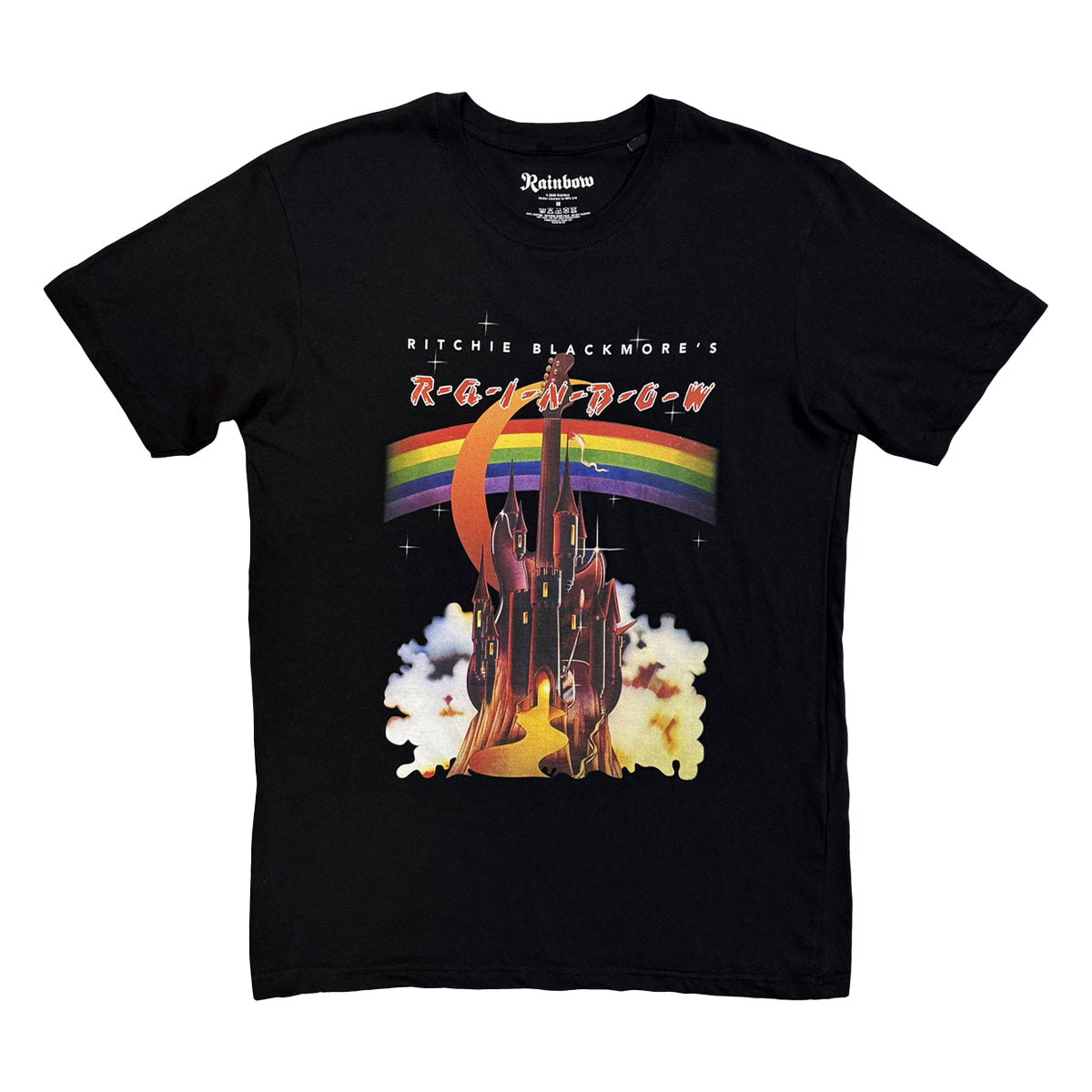 Black - Front - Rainbow Unisex Adult Castle Rainbow T-Shirt
