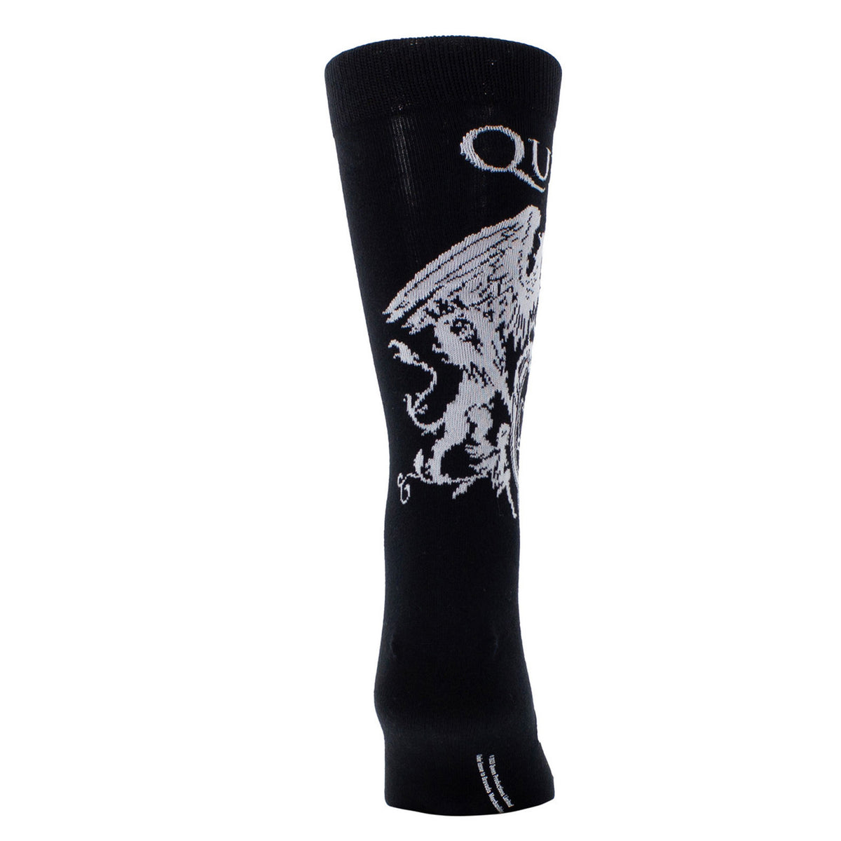Black - Back - Queen Unisex Adult Crest Crew Socks
