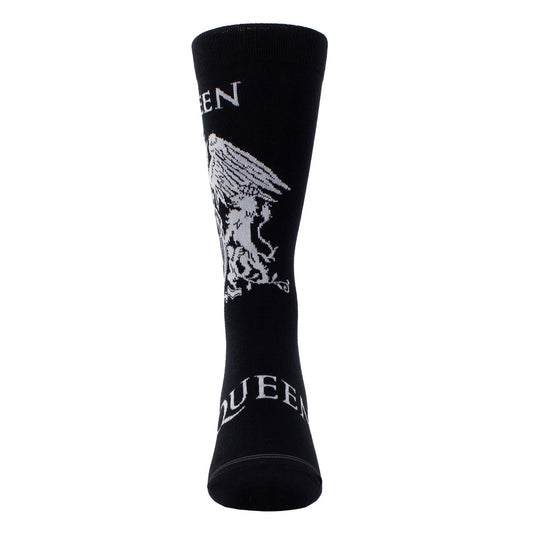 Black - Front - Queen Unisex Adult Crest Crew Socks