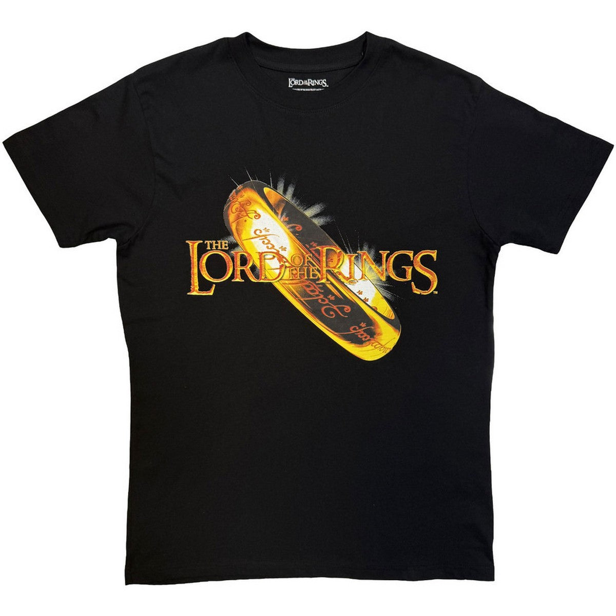 Black - Front - Lord Of The Rings Unisex Adult Gold Ring T-Shirt