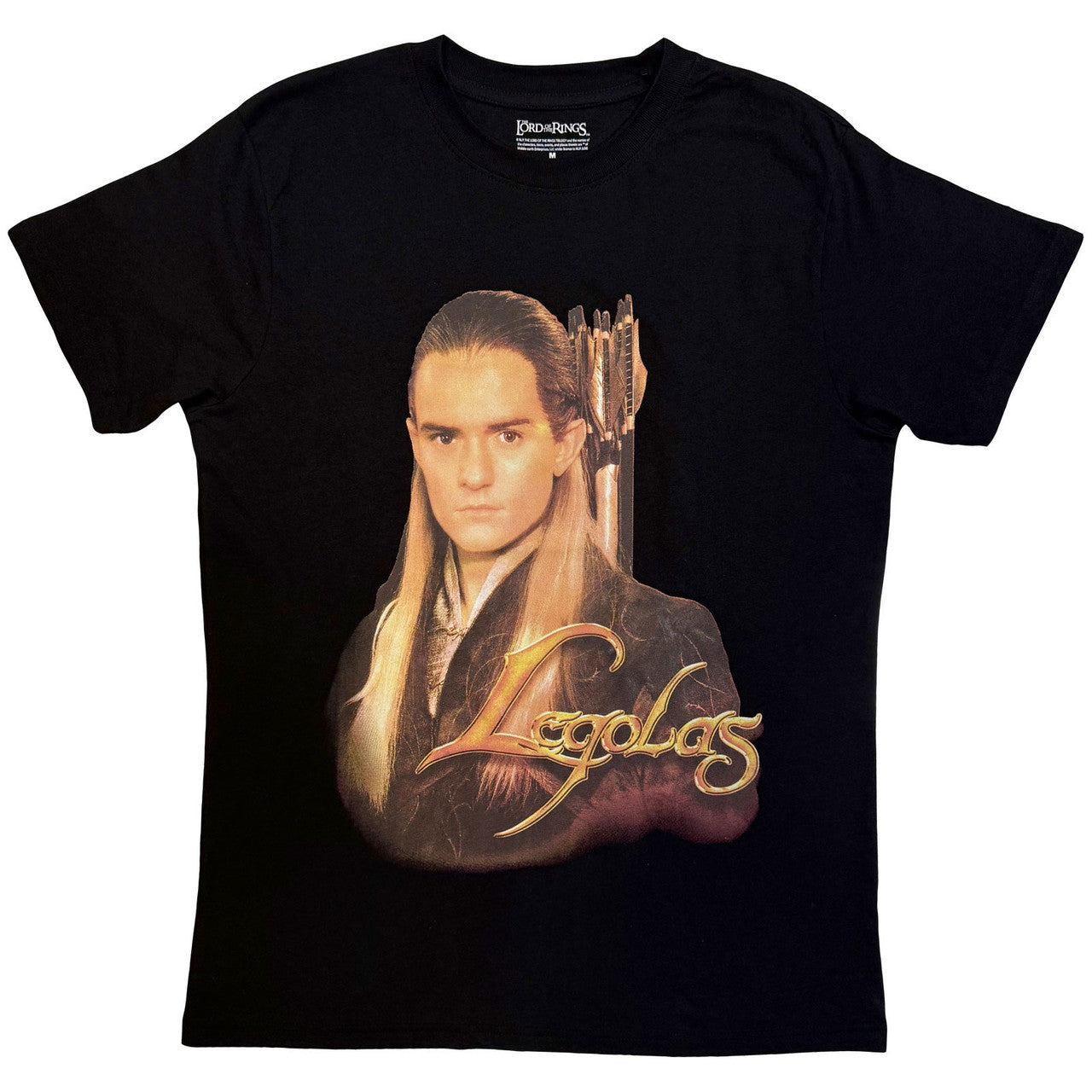 Black - Front - Lord Of The Rings Unisex Adult Legolas Text T-Shirt