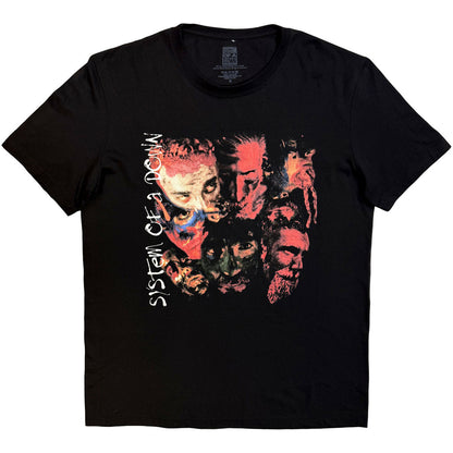 Black - Front - System Of A Down Unisex Adult Painted Faces T-Shirt