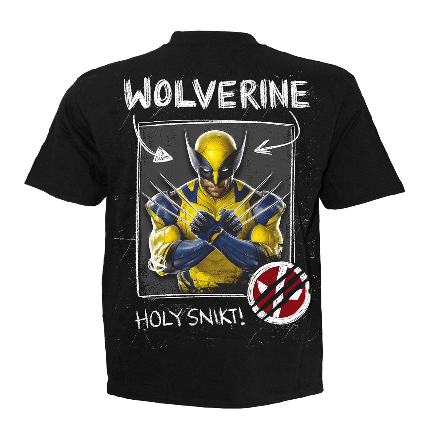 Black - Back - Deadpool & Wolverine Unisex Adult Sketch Back Print T-Shirt