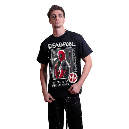 Black - Side - Deadpool & Wolverine Unisex Adult Sketch Back Print T-Shirt