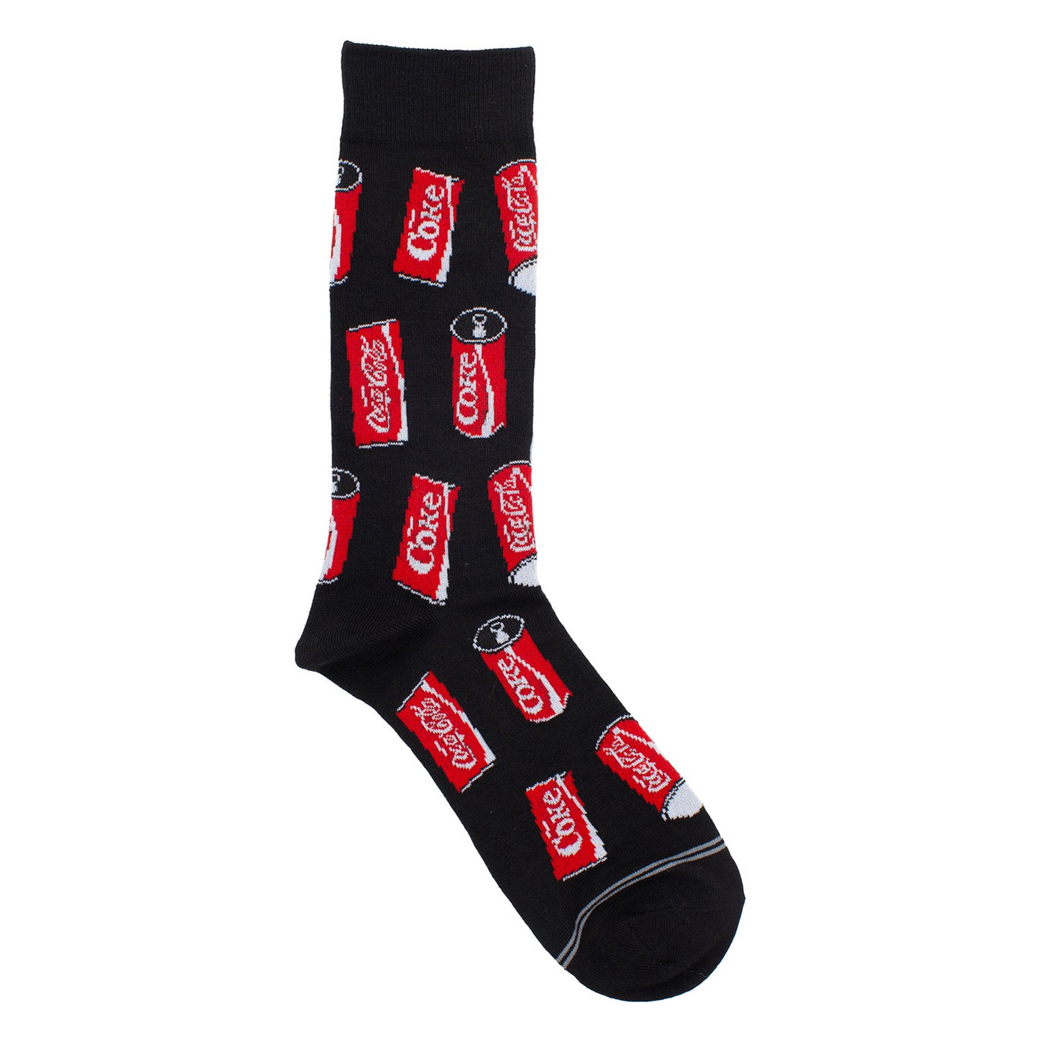 Black - Side - Coca-Cola Unisex Adult Can Crew Socks