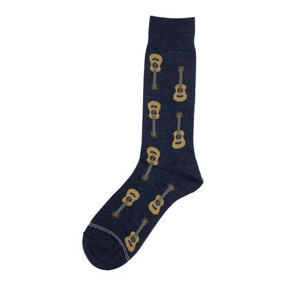 Blue - Front - Perri´s Unisex Adult Acoustic Guitar Crew Socks