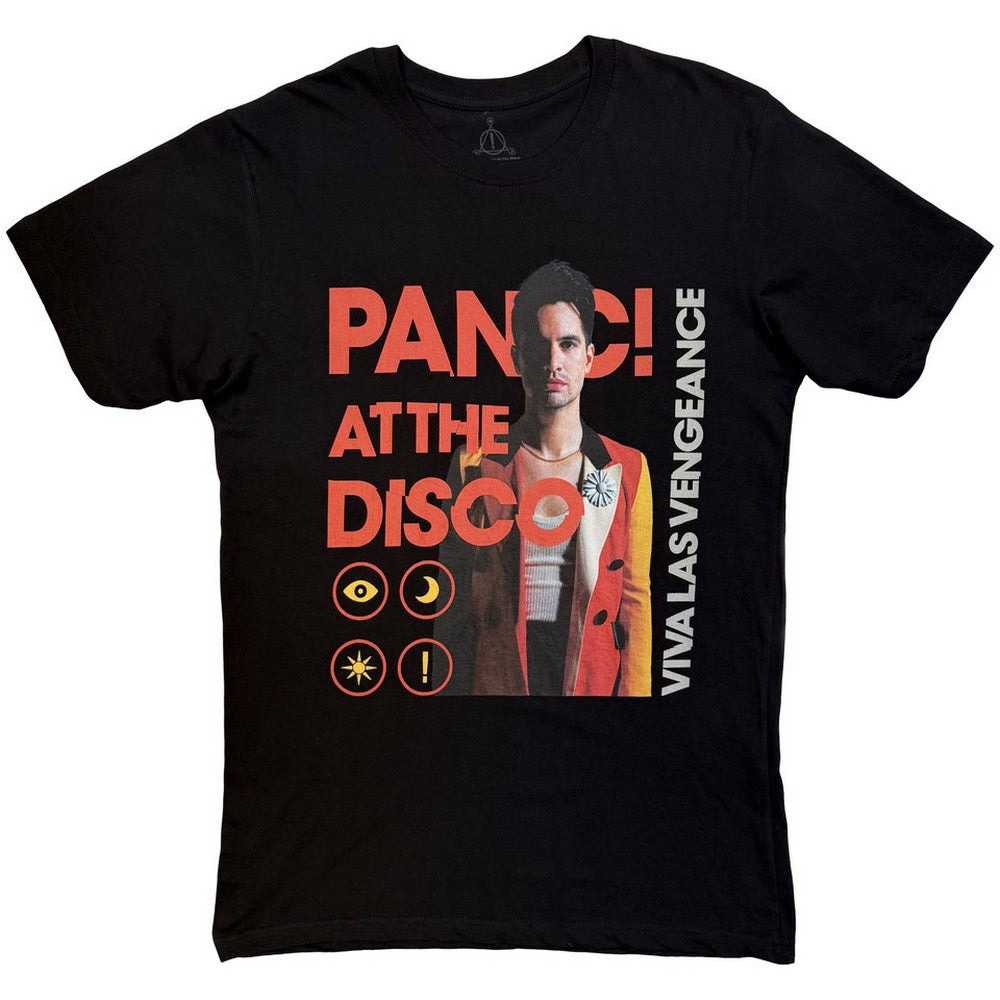 Black - Front - Panic! At The Disco Unisex Adult Viva Photo T-Shirt