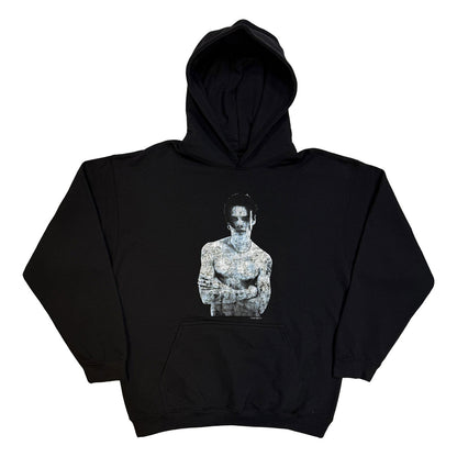 Black - Front - Yungblud Unisex Adult Portrait Pull Over Hoodie