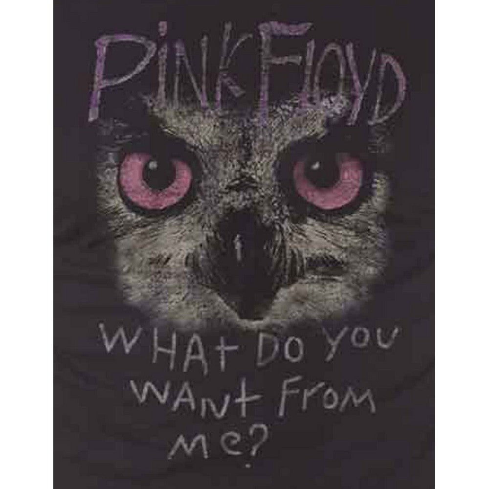 Black - Side - Pink Floyd Unisex Adult What Do You Want From Me? Owl T-Shirt