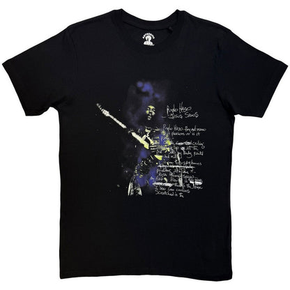 Black - Front - Jimi Hendrix Unisex Adult Purple Haze Lyrics T-Shirt