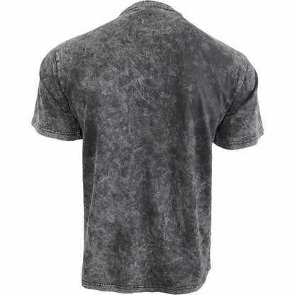 Black-Grey - Back - Spiral Direct Unisex Adult Acid Wash T-Shirt
