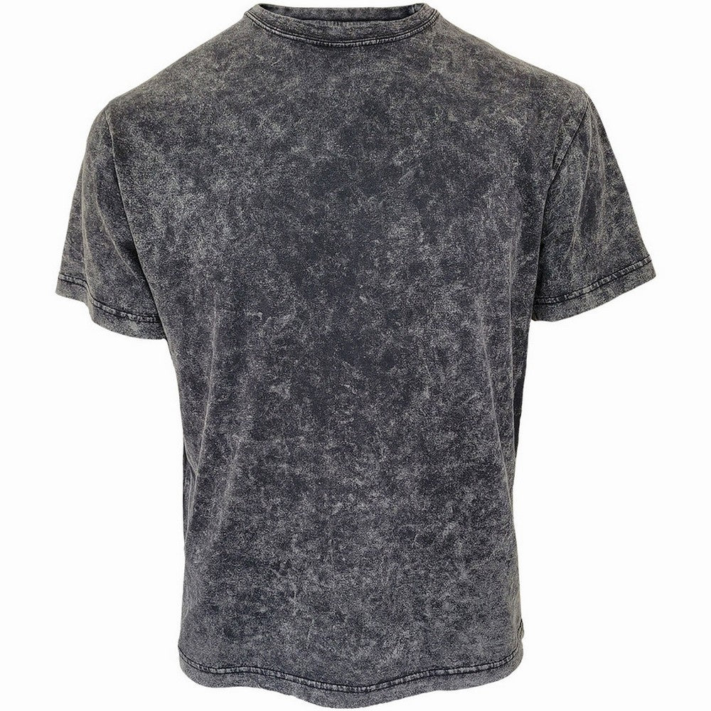 Black-Grey - Front - Spiral Direct Unisex Adult Acid Wash T-Shirt