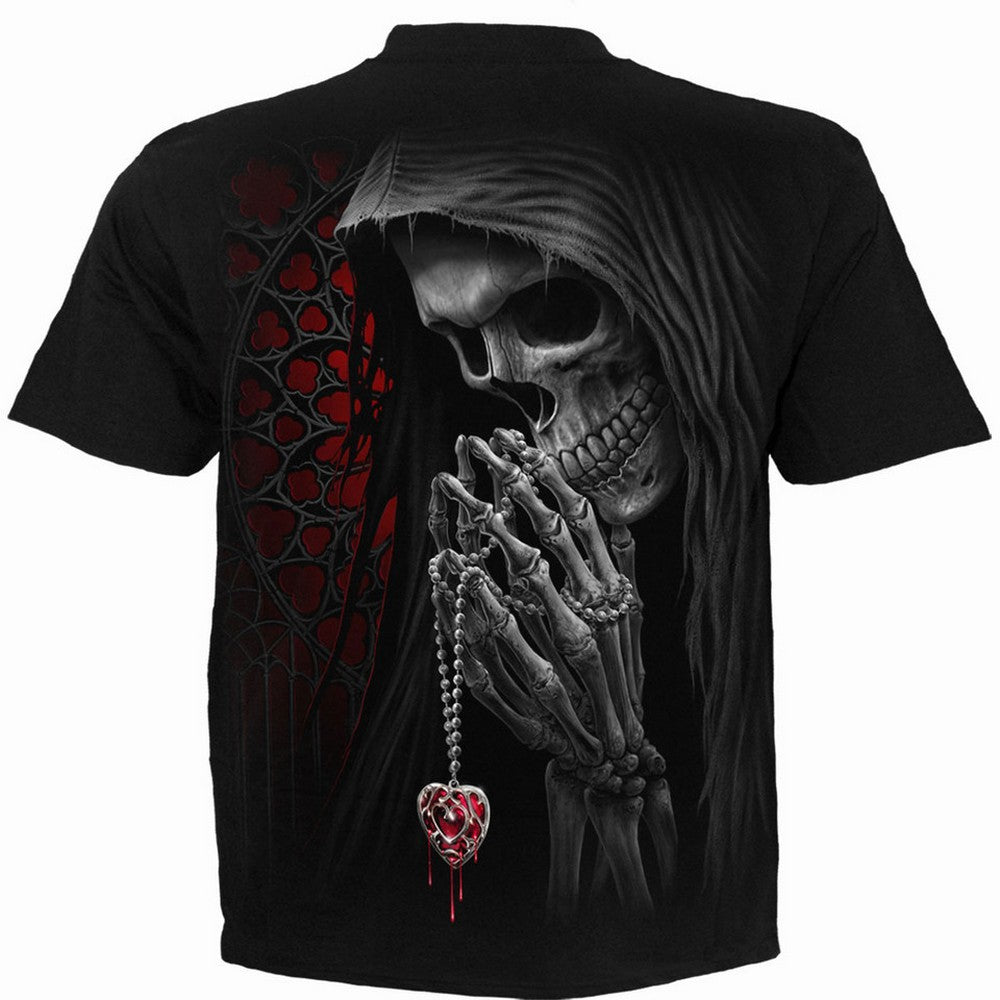 Black - Back - Spiral Direct Unisex Adult Forbidden Back Print T-Shirt