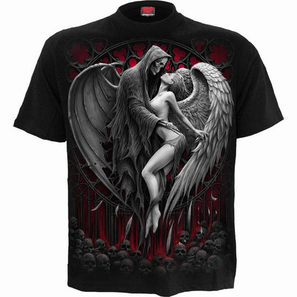 Black - Front - Spiral Direct Unisex Adult Forbidden Back Print T-Shirt