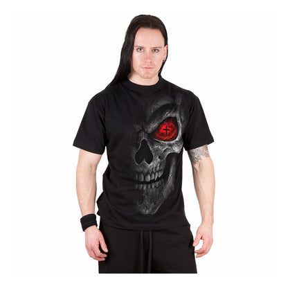 Black - Side - Spiral Direct Unisex Adult Death Stare Back Print T-Shirt