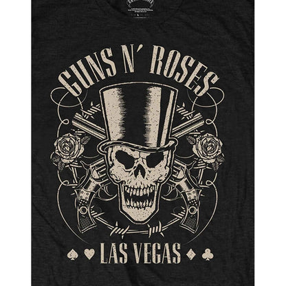 Black - Side - Guns N Roses Unisex Adult Top Hat, Skull & Pistols Las Vegas T-Shirt