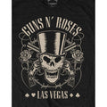 Black - Side - Guns N Roses Unisex Adult Top Hat, Skull & Pistols Las Vegas T-Shirt