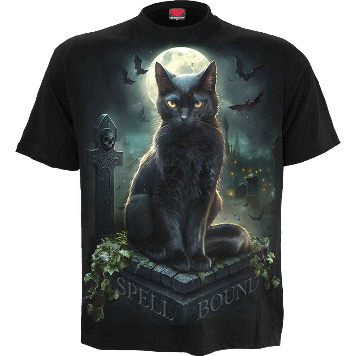 Black - Front - Spiral Direct Unisex Adult Spell Bound T-Shirt