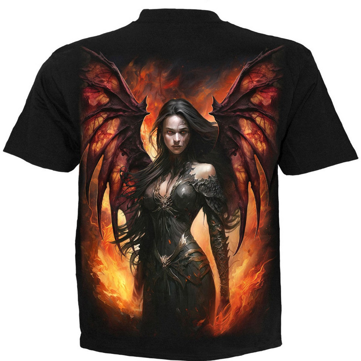 Black - Back - Spiral Direct Unisex Adult Draco Queen Back Print T-Shirt