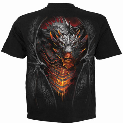 Black - Back - Spiral Direct Unisex Adult Draconis Back Print T-Shirt