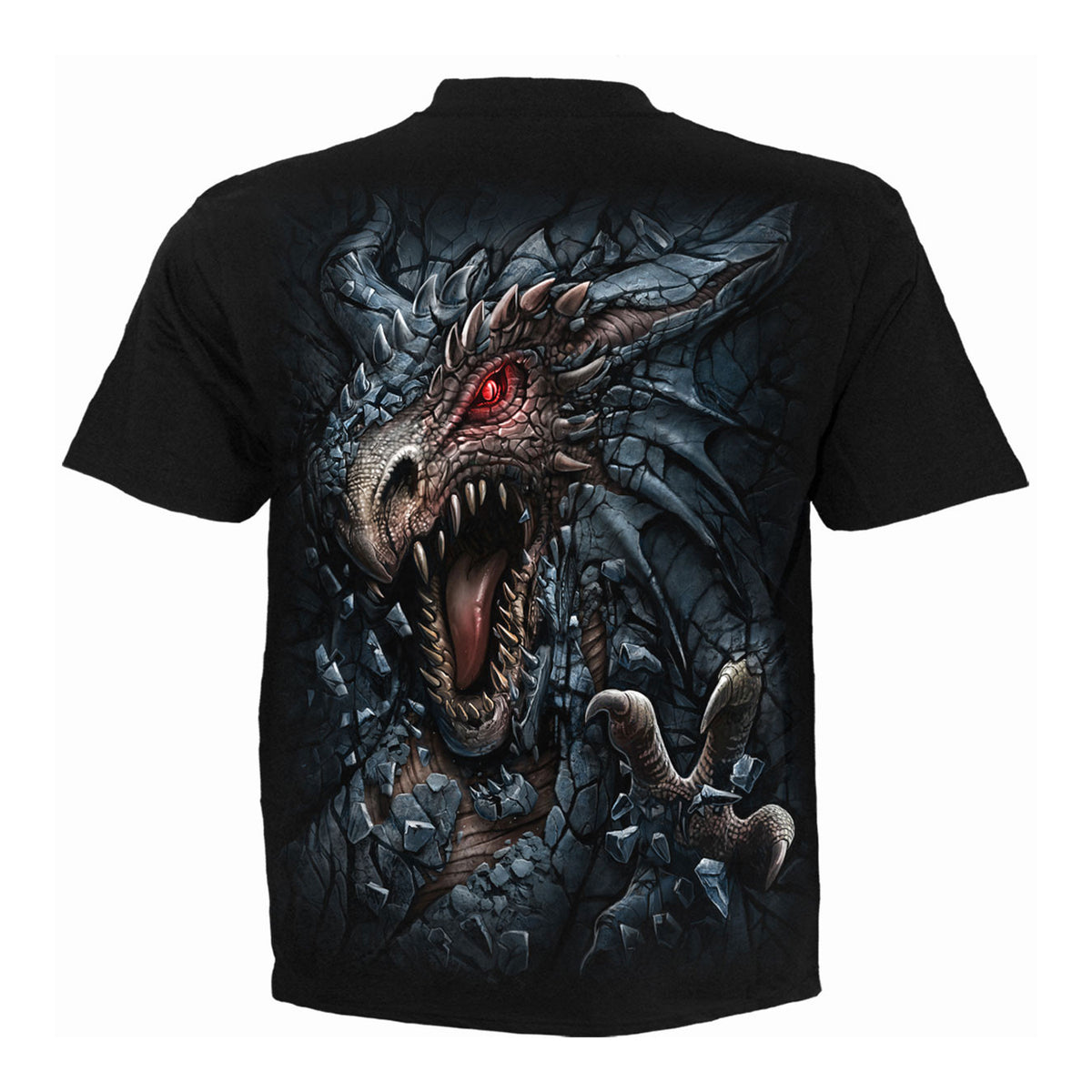 Black - Back - Spiral Direct Unisex Adult Dragon´s Lair Back Print T-Shirt