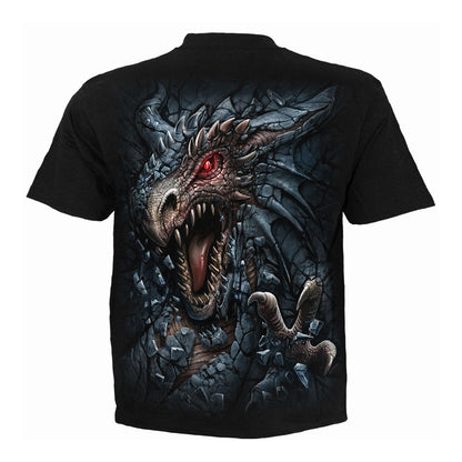Black - Back - Spiral Direct Unisex Adult Dragon´s Lair Back Print T-Shirt