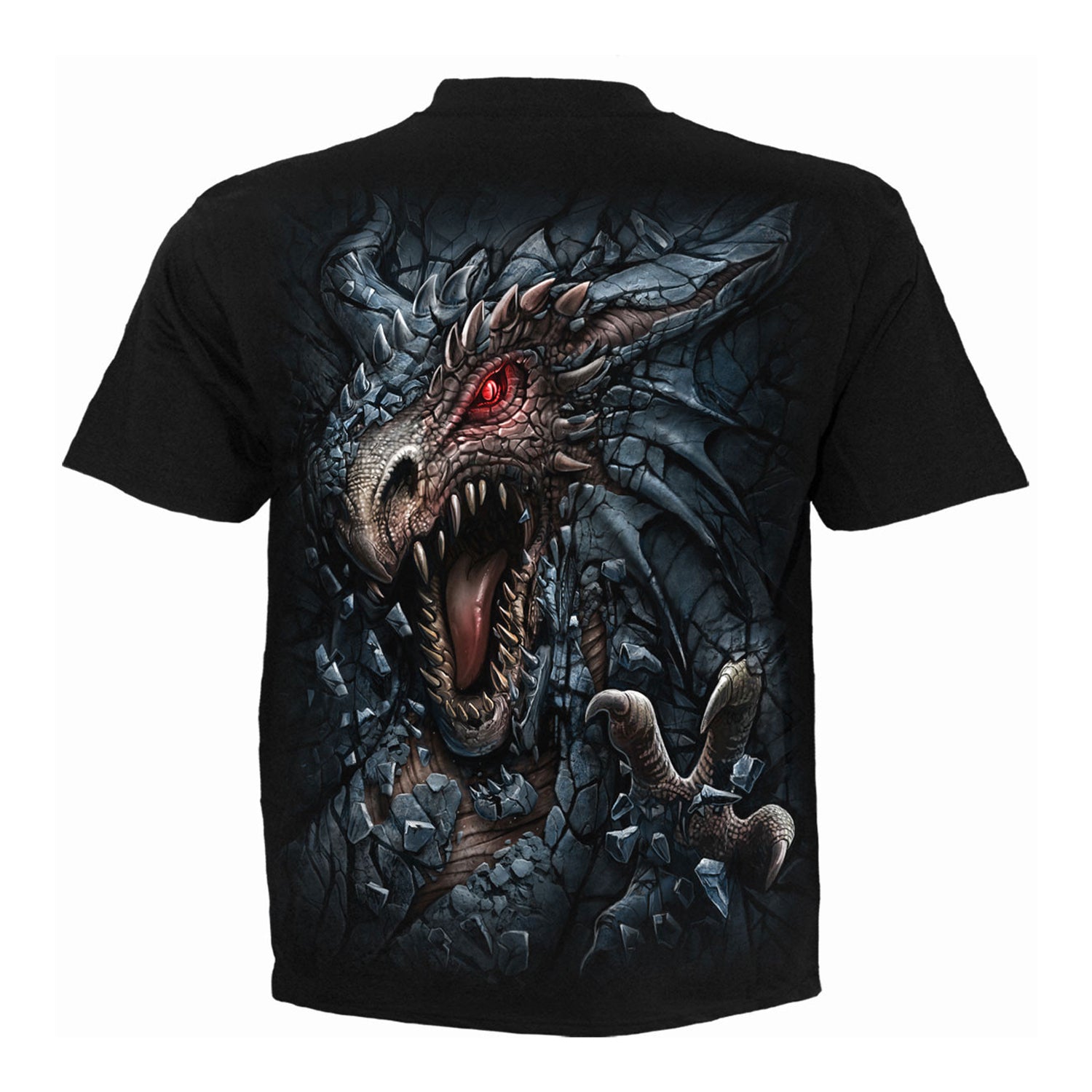 Black - Back - Spiral Direct Unisex Adult Dragon´s Lair Back Print T-Shirt
