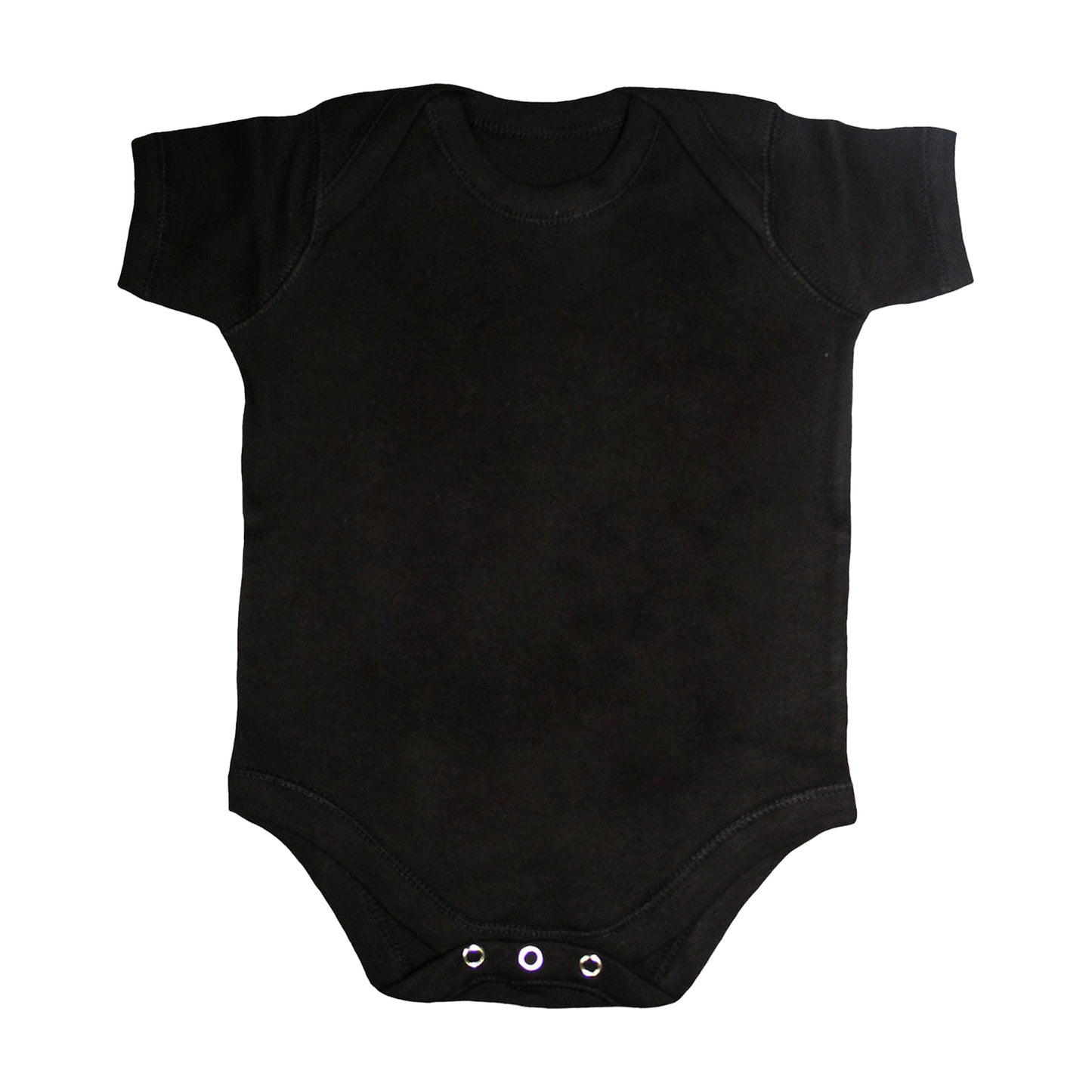 Black - Front - Spiral Direct Baby Plain Babygrow