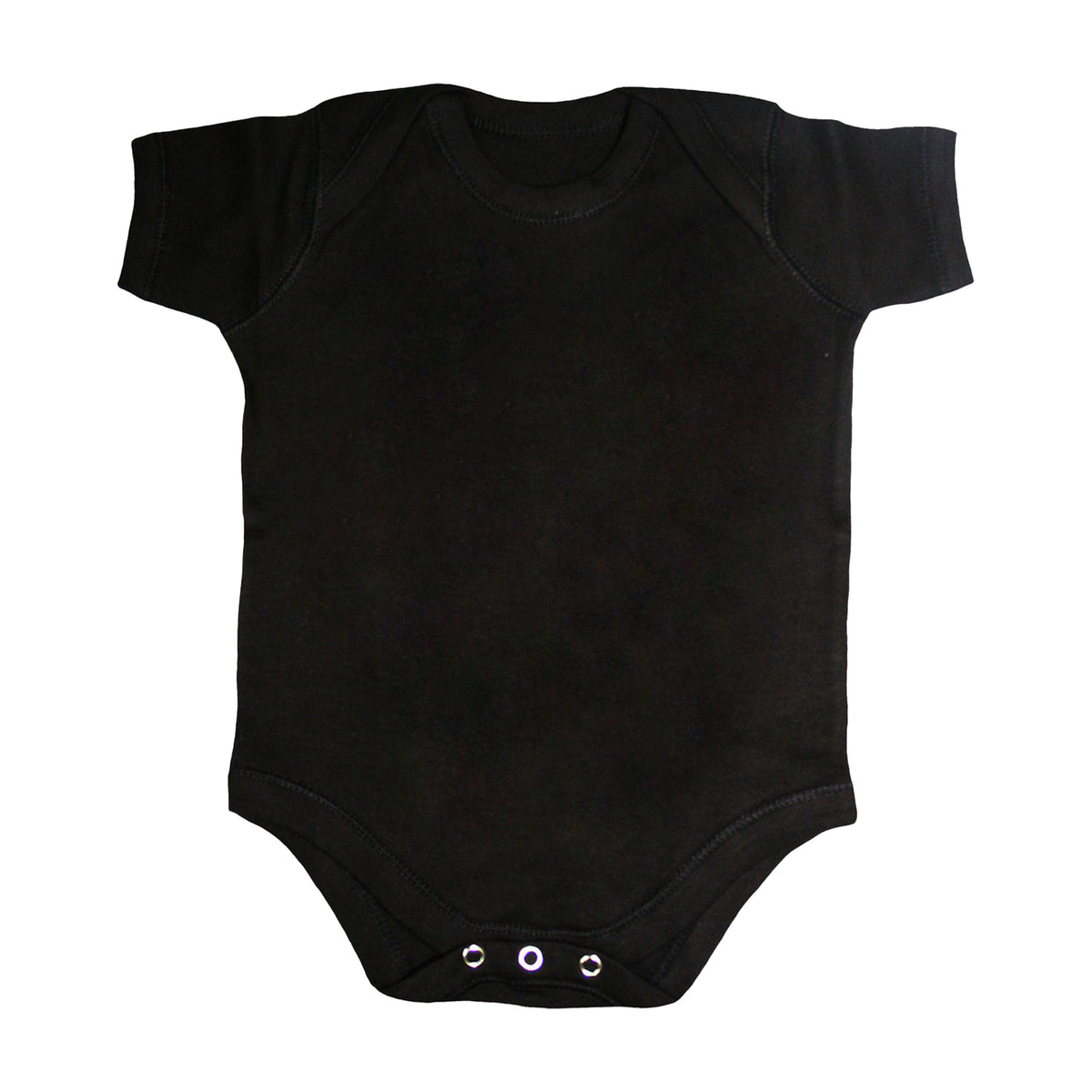 Black - Front - Spiral Direct Baby Plain Babygrow