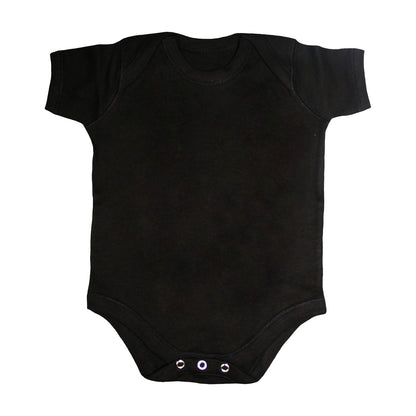 Black - Front - Spiral Direct Baby Plain Babygrow